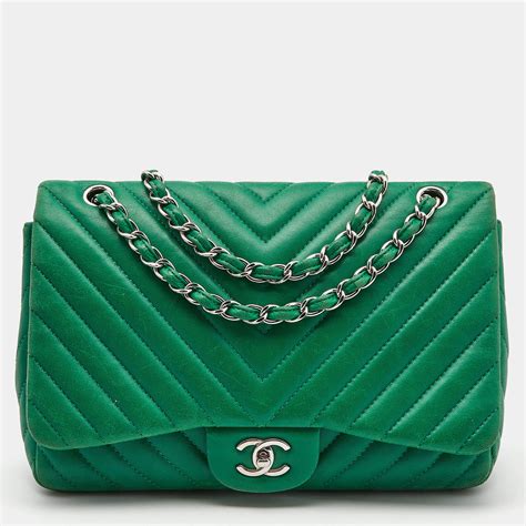 green cevron chanel|chanel chevron flap bag.